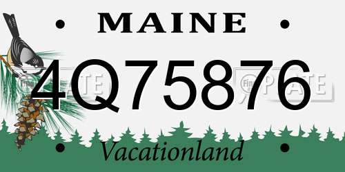 4Q75876 Maine License Plate