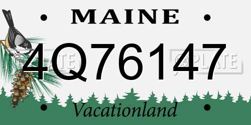 4Q76147 Maine License Plate