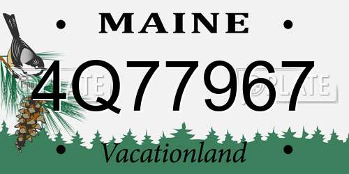 4Q77967 Maine License Plate