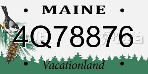 4Q78876 Maine License Plate