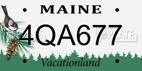 4QA677 Maine License Plate