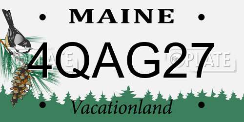 4QAG27 Maine License Plate