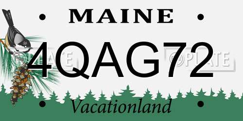 4QAG72 Maine License Plate