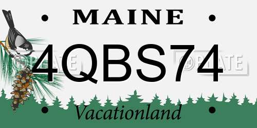 4QBS74 Maine License Plate