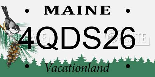 4QDS26 Maine License Plate