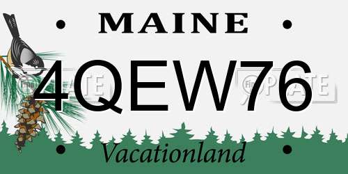 4QEW76 Maine License Plate