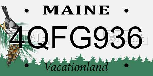 4QFG936 Maine License Plate