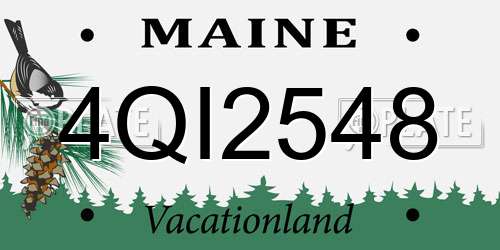 4QI2548 Maine License Plate