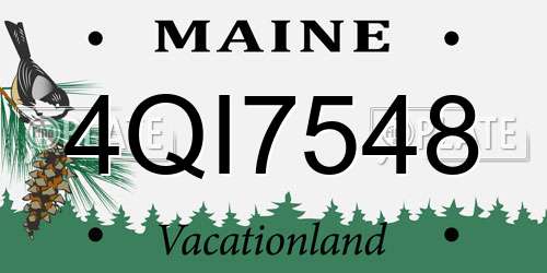 4QI7548 Maine License Plate