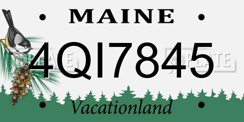 4QI7845 Maine License Plate
