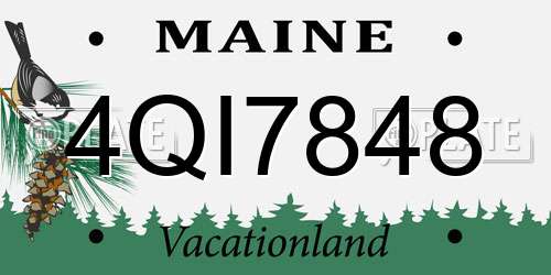 4QI7848 Maine License Plate