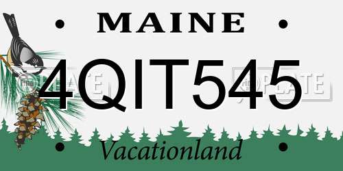 4QIT545 Maine License Plate