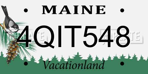 4QIT548 Maine License Plate