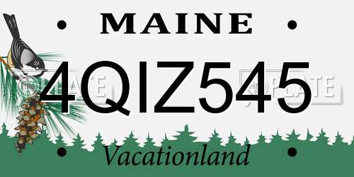 4QIZ545 Maine License Plate