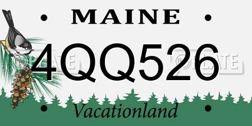 4QQ526 Maine License Plate