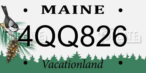 4QQ826 Maine License Plate