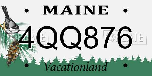 4QQ876 Maine License Plate