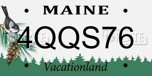 4QQS76 Maine License Plate