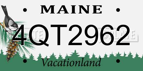 4QT2962 Maine License Plate