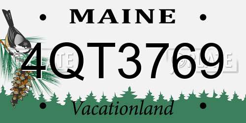 4QT3769 Maine License Plate