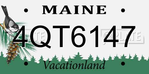 4QT6147 Maine License Plate