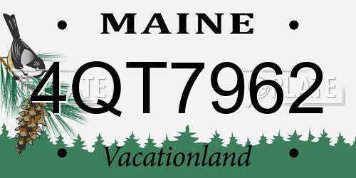 4QT7962 Maine License Plate