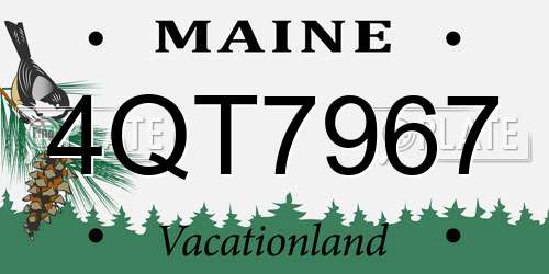 4QT7967 Maine License Plate