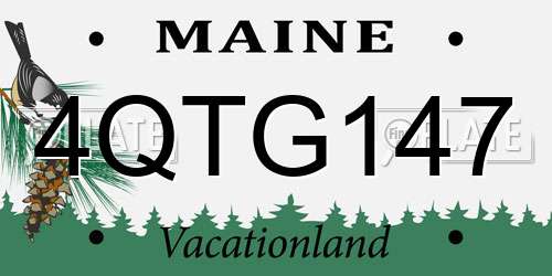 4QTG147 Maine License Plate
