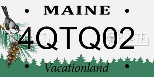 4QTQ02 Maine License Plate