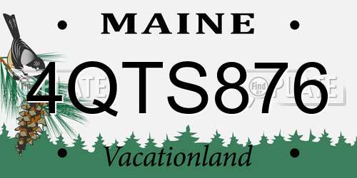 4QTS876 Maine License Plate