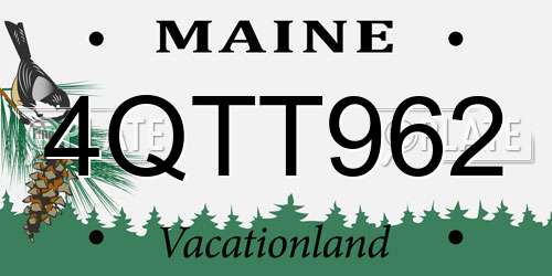 4QTT962 Maine License Plate