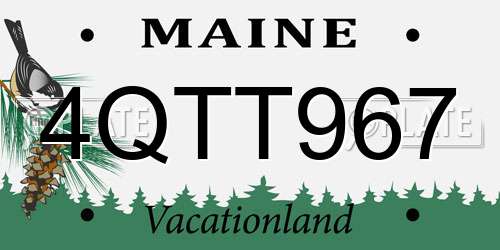 4QTT967 Maine License Plate