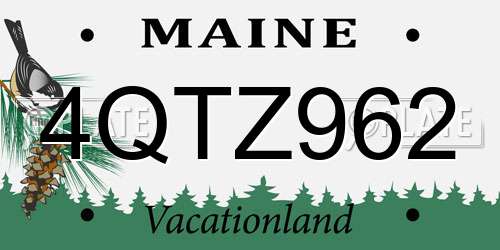 4QTZ962 Maine License Plate