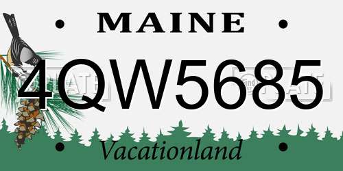 4QW5685 Maine License Plate