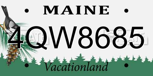 4QW8685 Maine License Plate