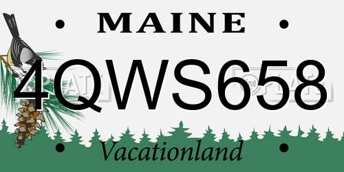 4QWS658 Maine License Plate