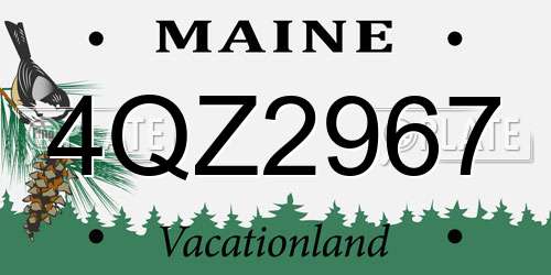 4QZ2967 Maine License Plate
