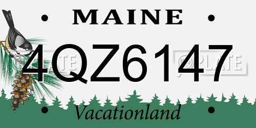 4QZ6147 Maine License Plate