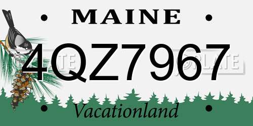 4QZ7967 Maine License Plate