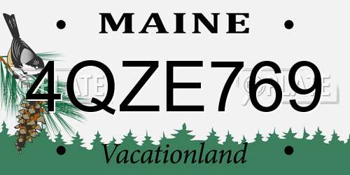 4QZE769 Maine License Plate
