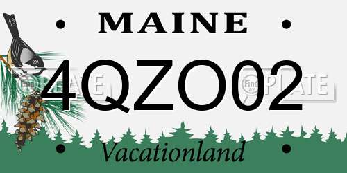 4QZO02 Maine License Plate