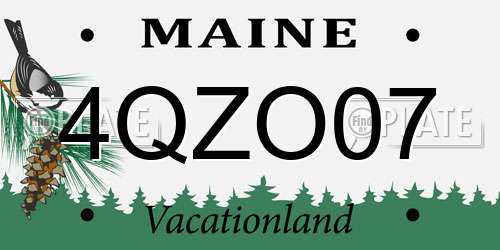 4QZO07 Maine License Plate