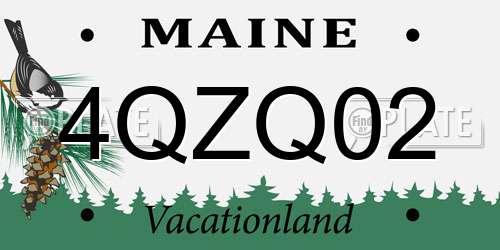 4QZQ02 Maine License Plate