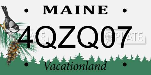 4QZQ07 Maine License Plate