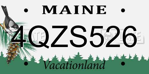 4QZS526 Maine License Plate