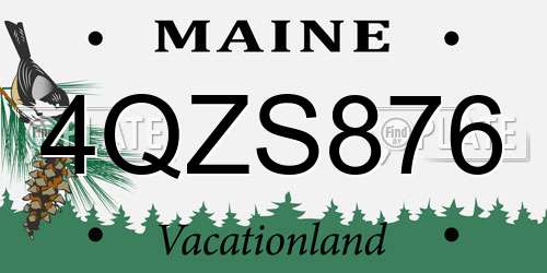 4QZS876 Maine License Plate