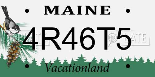 4R46T5 Maine License Plate