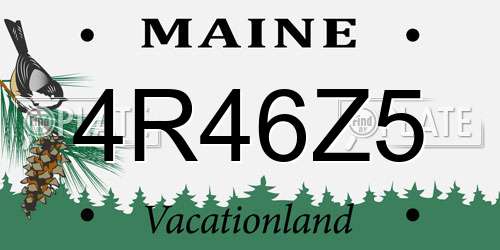 4R46Z5 Maine License Plate