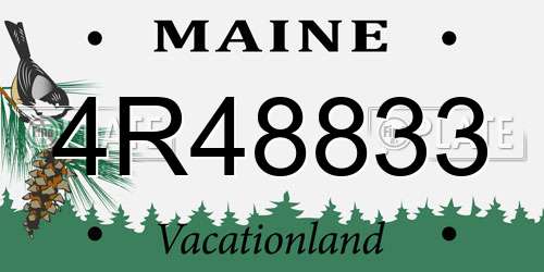 4R48833 Maine License Plate