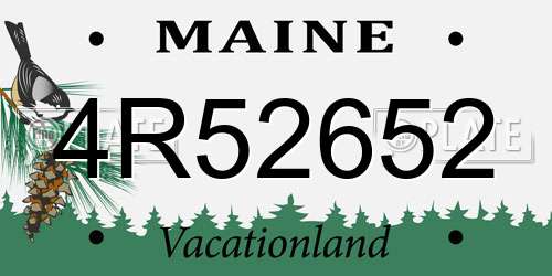 4R52652 Maine License Plate